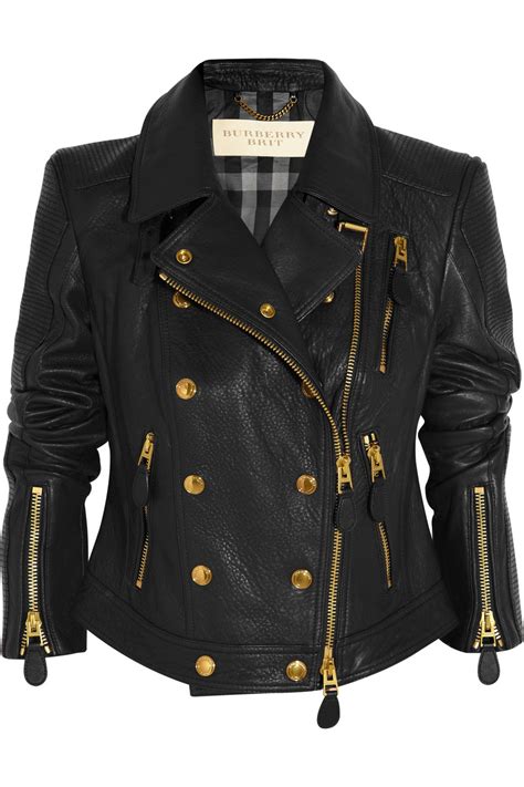 burberry brit leather biker jacket|Womens Burberry Leather Jackets .